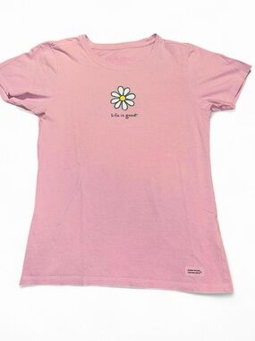 Life Is Good Pink Daisy Tee
